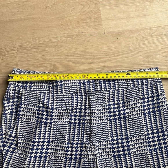 Carolina Herrera Women's Plaid Pants in blue and white formal office - Size 6 - Picture 4 of 7